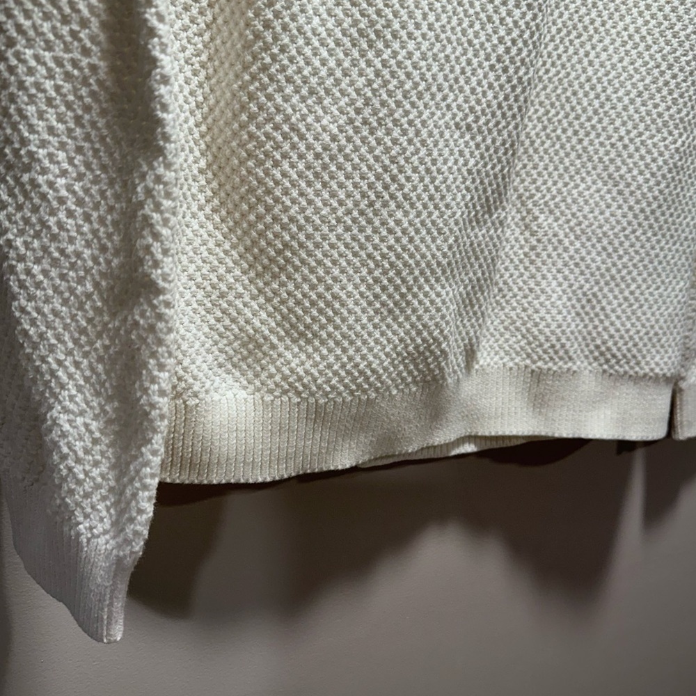 Croft & Barrow 100% Cotton White Crew Neck Knit Sweater Thick Cozy Warm EUC - Picture 7 of 15